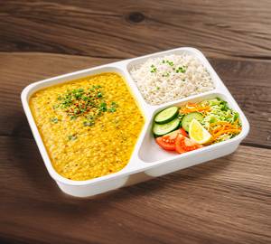 Yellow Dal Tadka + Rice + Salad