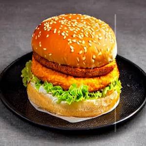 Jain Spicy Paneer Patty  Double Decker Burger