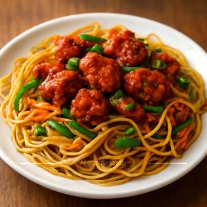 Chicken Noodles Munchuria Mixing