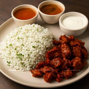 White Rice with chicken Fry