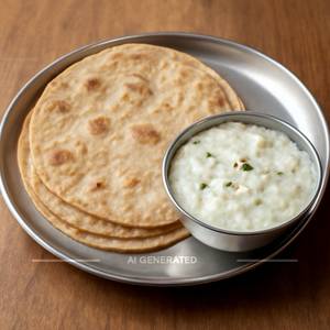 Chapathi +mini Curd Rice