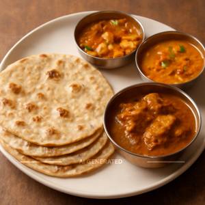3 Chapati With Chicken Curry