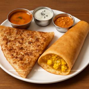 Onion Dosa +paneer Dosa