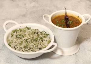 Dal fry [300 g] and jeera rice [300 g]