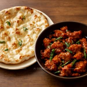 1 Butter Naan + 1 Crispy Chilli Chicken