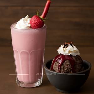 Strawberry Shake + Black Forest Icecream