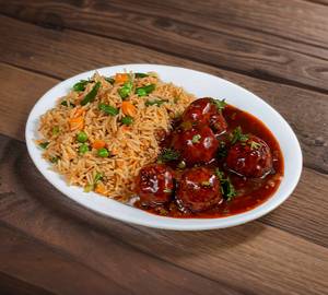 Fried Rice with veg manchurian