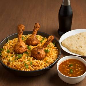 Lollypop Biryani + Thumps up + Roti + Veg Hot & Sour Soup                                                                  