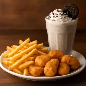 French Fries + Chicken Nuggets + Oreo Shake