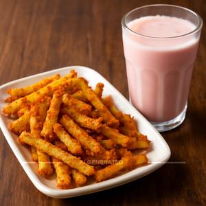 Masala Fries + Rose Milk
