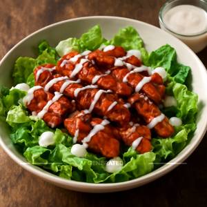 Bbq Chicken In Salad Leaves