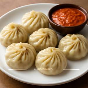 Veg Steamed Momos [6 Pieces]