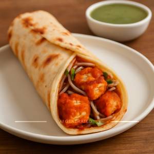 Paneer tikka roll