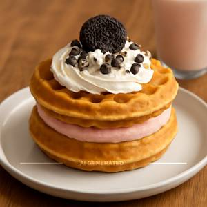 Kiki and oreo waffle cake double layer