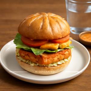 Paneer momos burger
