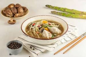 Asian Noodles Chicken Dumpling Soup