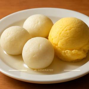 Rasagulla(3) With Mango Scoop