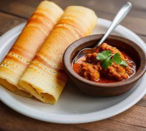 2 Onion Dosa With Chicken Curry [250 Ml]