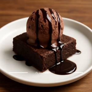 Brownie with Chocolate Ice cream