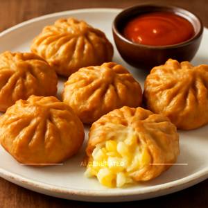 Cheese And Corn Fried Momos [6 Pieces]