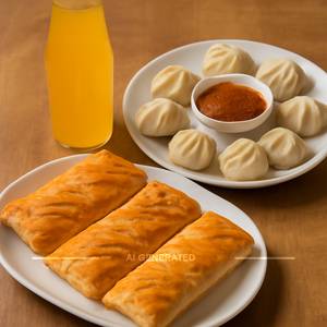 4 Masala Patties + 4 Frooti+8 Pc Momos
