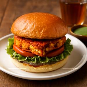 Tandoori paneer burger