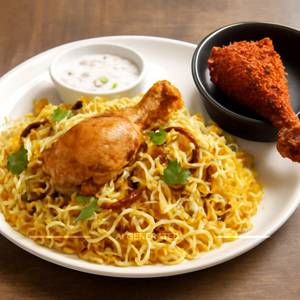 1 Chicken Dum Biryani + 1 Chicken Fry                                                                                    