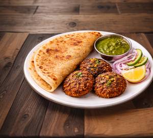Kebab Paratha + Green Chutney