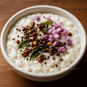 Curd Rice with Talimpu+ Red Onion Toppings