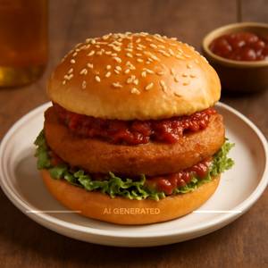 Aloo Tikki Schezwan Burger