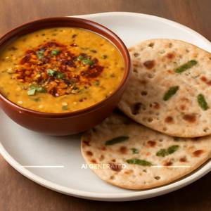 Dal Punjabi Tadka(Half) With 2 Hari Mirch Ki Roti