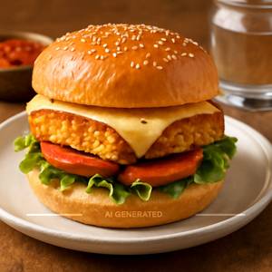 Peri Peri Paneer Cheese Burger