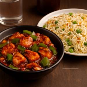 Paneer Chilli With Fried Rice