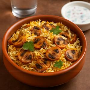 Mushroom biryani