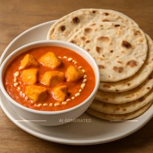 Butter Paneer(4 Pc) + 3 Roti
