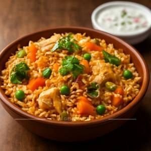 Vegetable Biryani With Raita