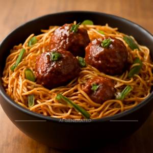 Veg manchurian noodles