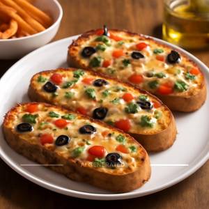 Baked veg garlic toast