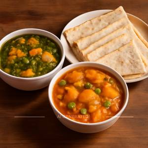 2 Veg Curries And Rumali Roti(10 Pcs)