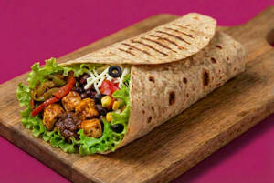 Fajita Paneer Black Bean Burrito Wrap