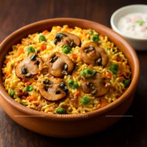 Mushroom biryani