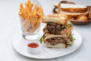 Grilled Buff Tenderloin Bulgogi With Caramelised Onions & Gochujang Sw In Challah (all Day Menu)