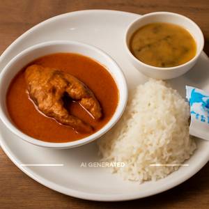Plain Rice + Fish Curry