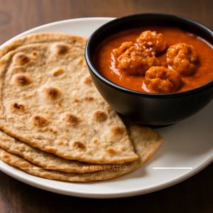 3 Chapati With Chicken Curry