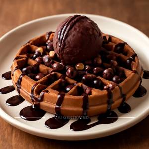 Triple chocolate waffle