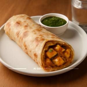 Paneer Cheese Masala Roll (Veg) + Aloo Chilli Roll (Veg)            