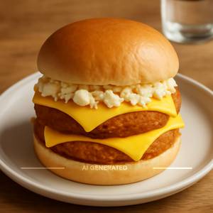 Simple Bun Double Cheese Burger