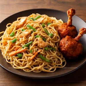 Chicken Noodles with Chicken Lollipop