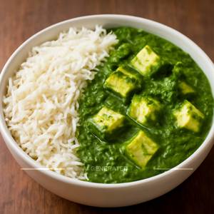 Palak paneer rice bowl