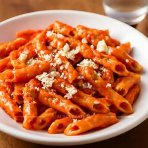 Red cheese pasta
